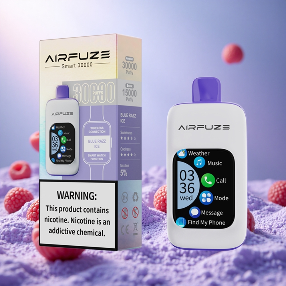 Blue Razz Ice AirFuze Smart 30000 Puffs 900mAh Display vape suppliers South Africa