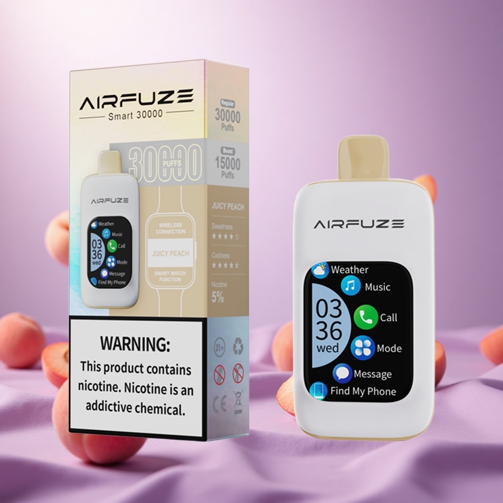 Juicy Peach AirFuze Smart 30000 Puffs Type-C 900mAh vape suppliers South Africa