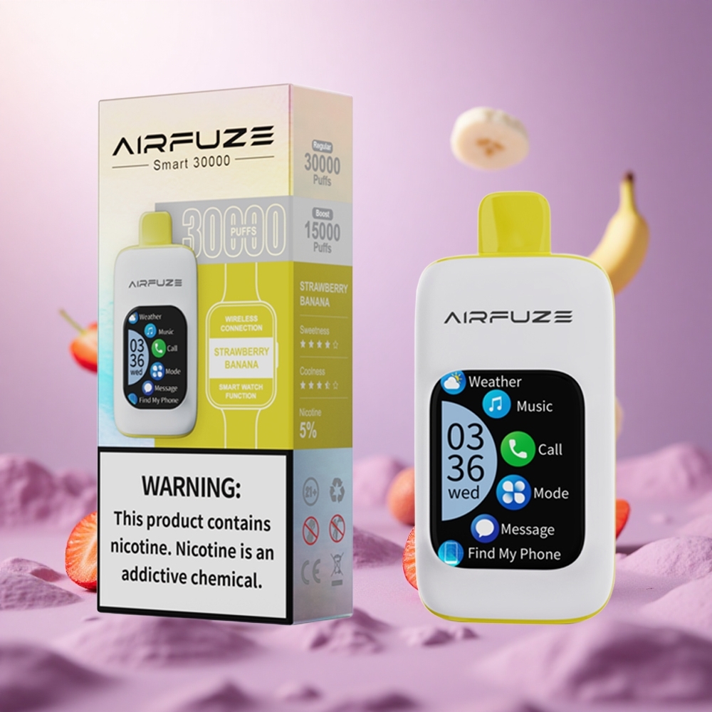 Strawberry Banana AirFuze Smart 30000 Puffs Disposable Vape with 900mAh Battery vape suppliers South Africa
