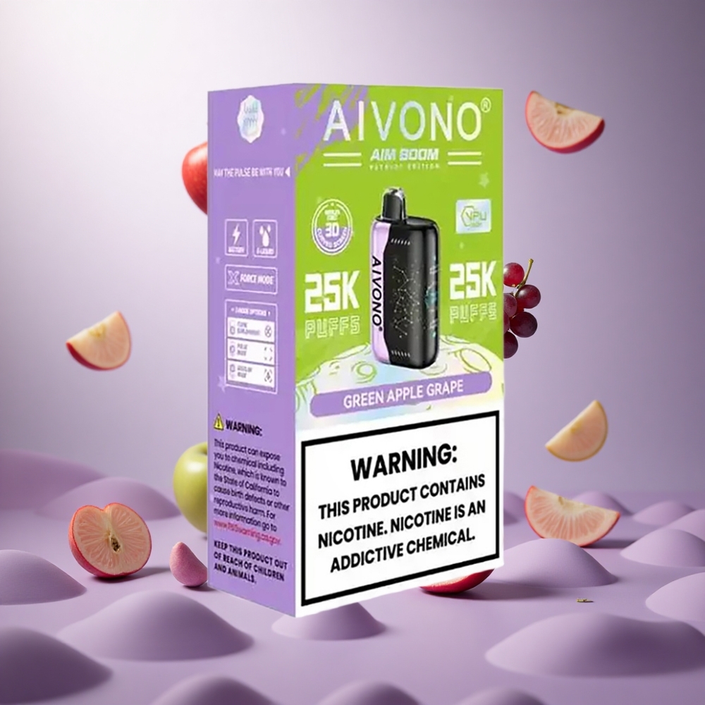 Green Apple Grape Aivono Aim Boom 25000 Puffs Disposable Vape 28ml E-Liquid vape suppliers South Africa