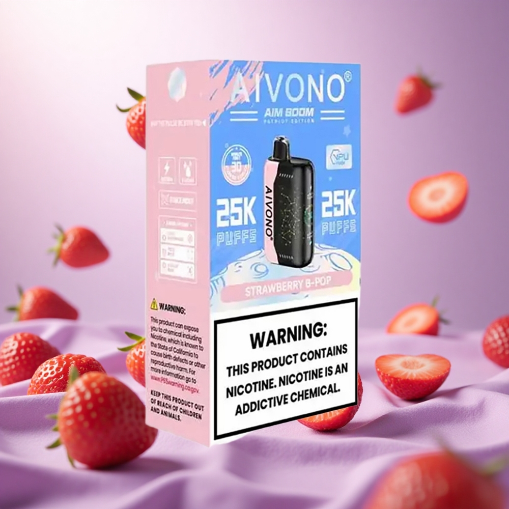 Strawberry B Pop Aivono Aim Boom 25000 Puffs 650mAh Battery vape suppliers South Africa