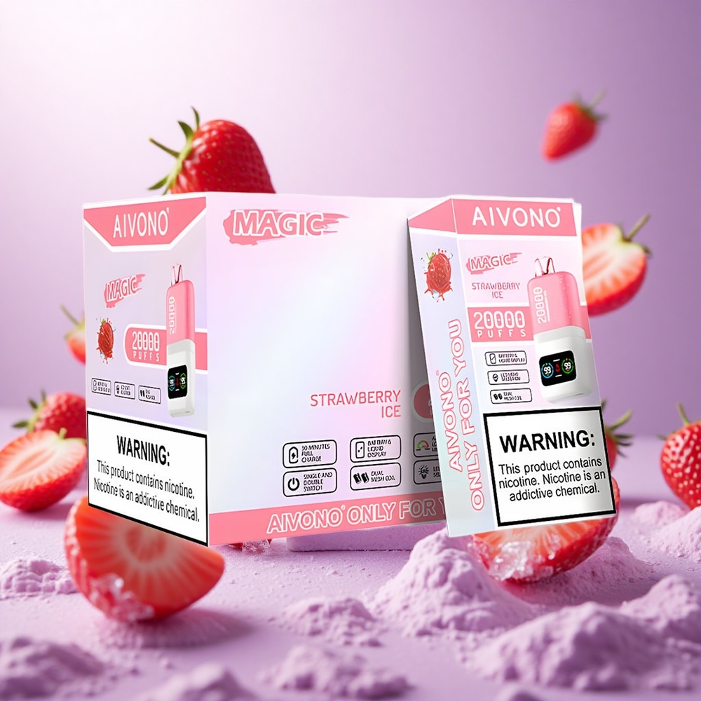Strawberry Ice Aivono AIM MAGIC 20000 Puffs Dual Mesh LCD vape suppliers South Africa