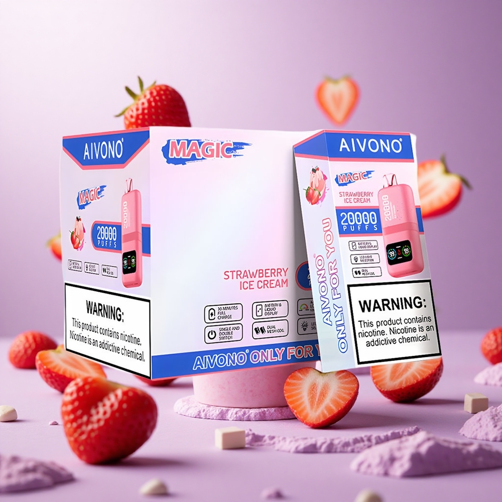 Strawberry Ice Cream Aivono Aim Magic 20000 Puffs Dual Mesh Coils vape suppliers South Africa