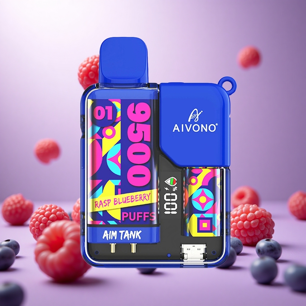 Rasp Blueberry Aivono AIM-TANK 9500 Puffs 650mAh LCD Display vape suppliers South Africa