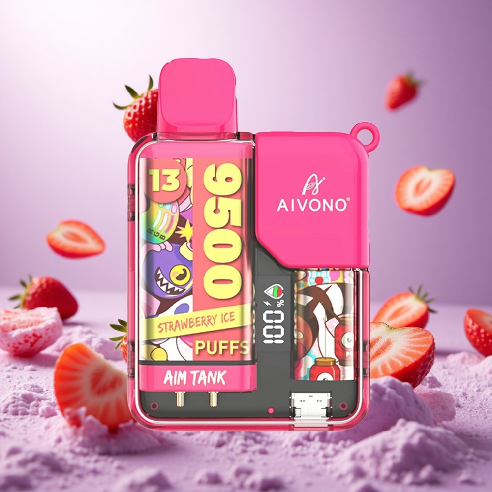 Strawberry Ice Aivono AIM-TANK 9500 Puffs 18ml E-liquid 650mAh Battery vape suppliers South Africa