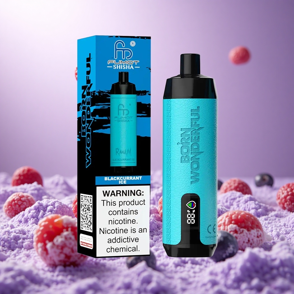 Blackcurrant Ice RandM Fumot Shisha 10000 Puffs Disposable Vape with 18ml Prefilled e-liquid vape suppliers South Africa