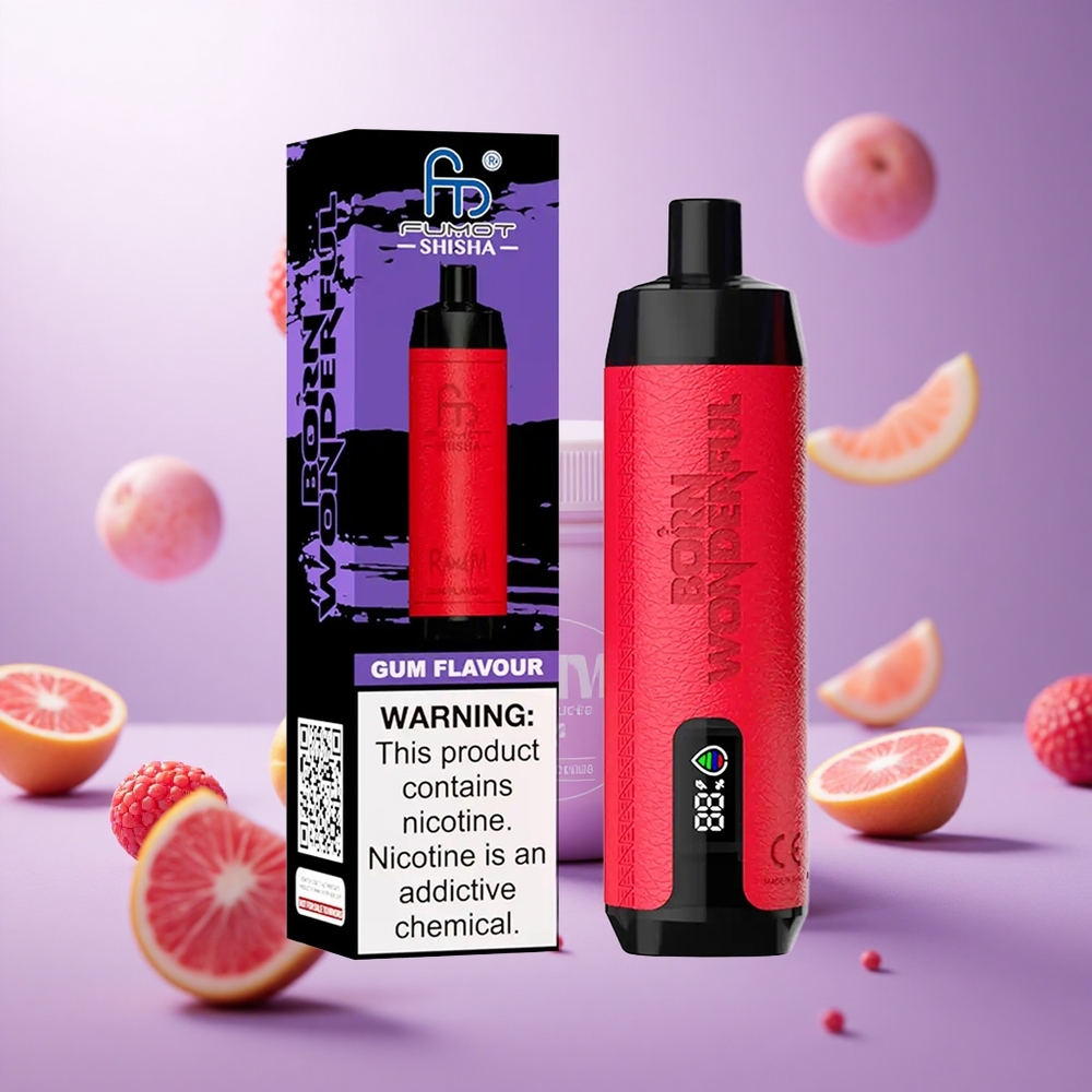 Gum Flavor RandM Fumot Shisha 10000 Puffs Disposable Vape with LED Indicator vape suppliers South Africa