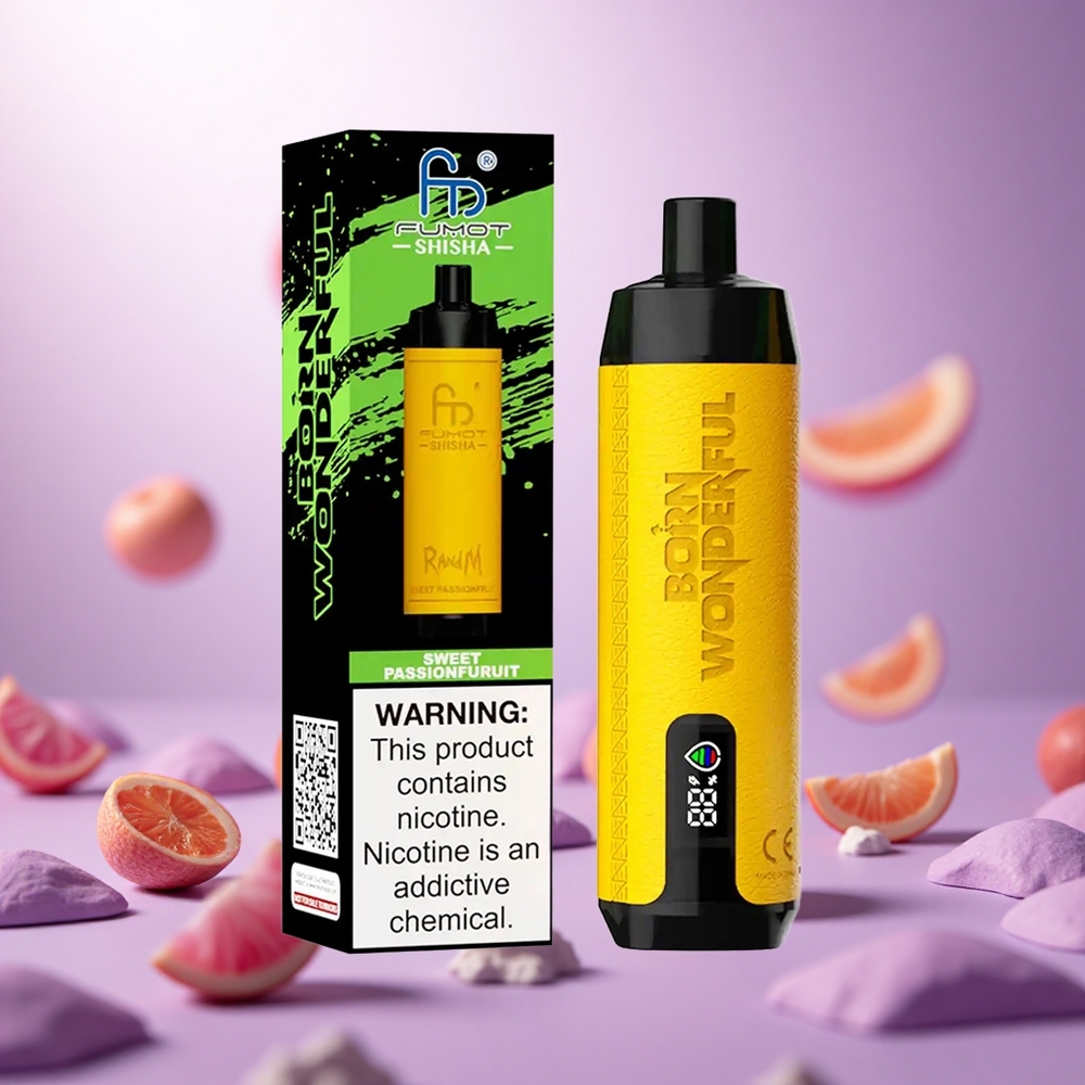 Sweet Passion Fruit RandM Fumot Shisha 10000 Puffs Disposable Vape with LED Indicator vape suppliers South Africa