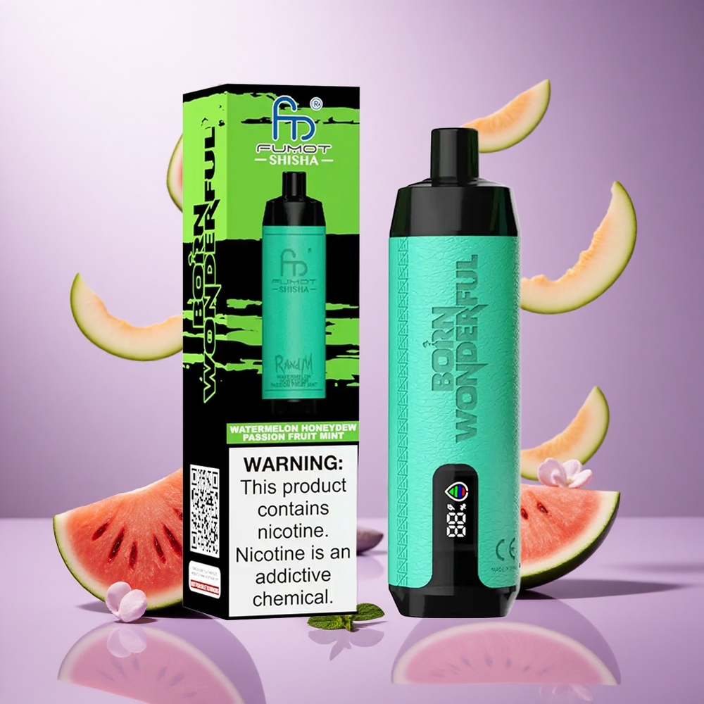 Watermelon Honeydew Passion Fruit Mint RandM Fumot Shisha 10000 Puffs 18ml Prefilled e-liquid vape suppliers South Africa