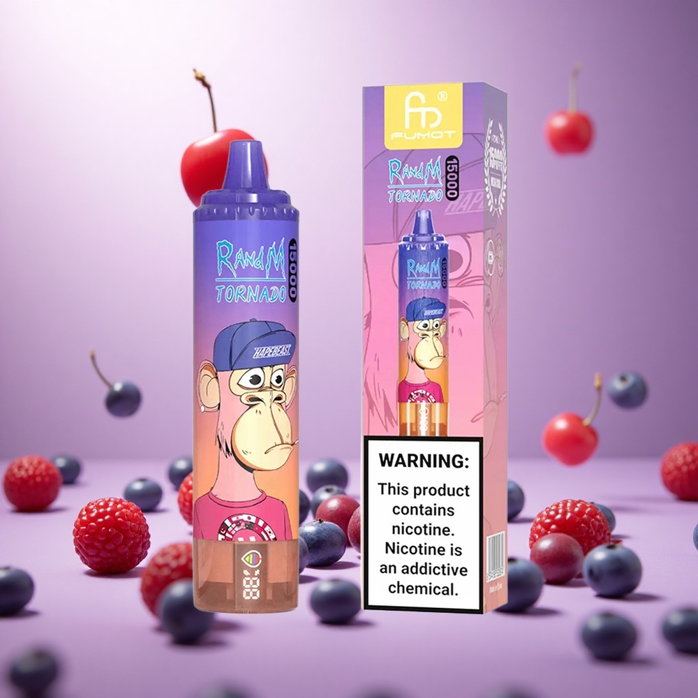 Blueberry Cherry Cranberry RandM Fumot Tornado 15000 Puffs 25ml Mesh Coil vape suppliers South Africa