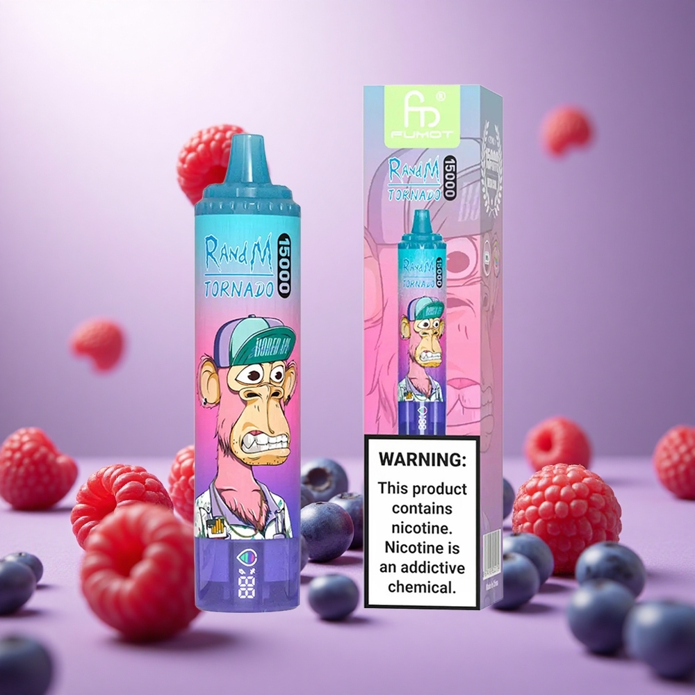 Blueberry Raspberry RandM Fumot Tornado 15000 Puffs 25ml Mesh Coil vape suppliers South Africa