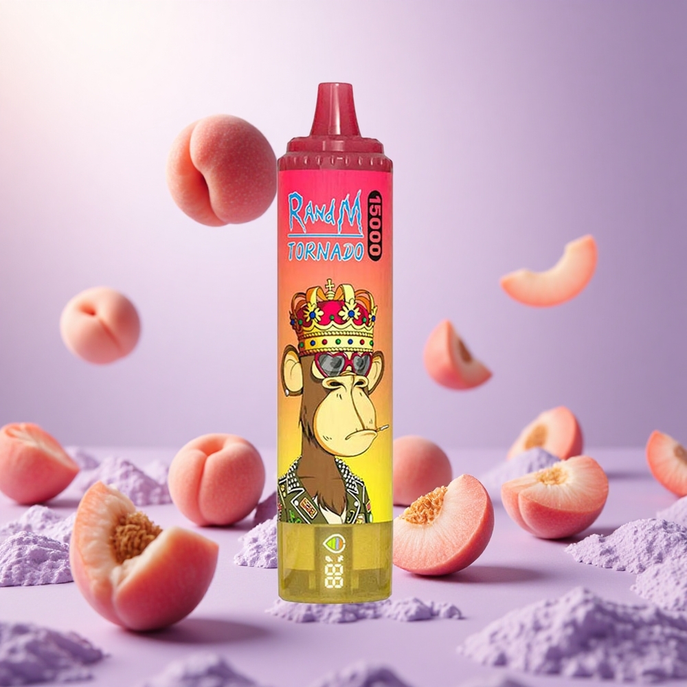 Peach Ice RandM Fumot Tornado 15000 Puffs with 25ml Liquid Capacity vape suppliers South Africa