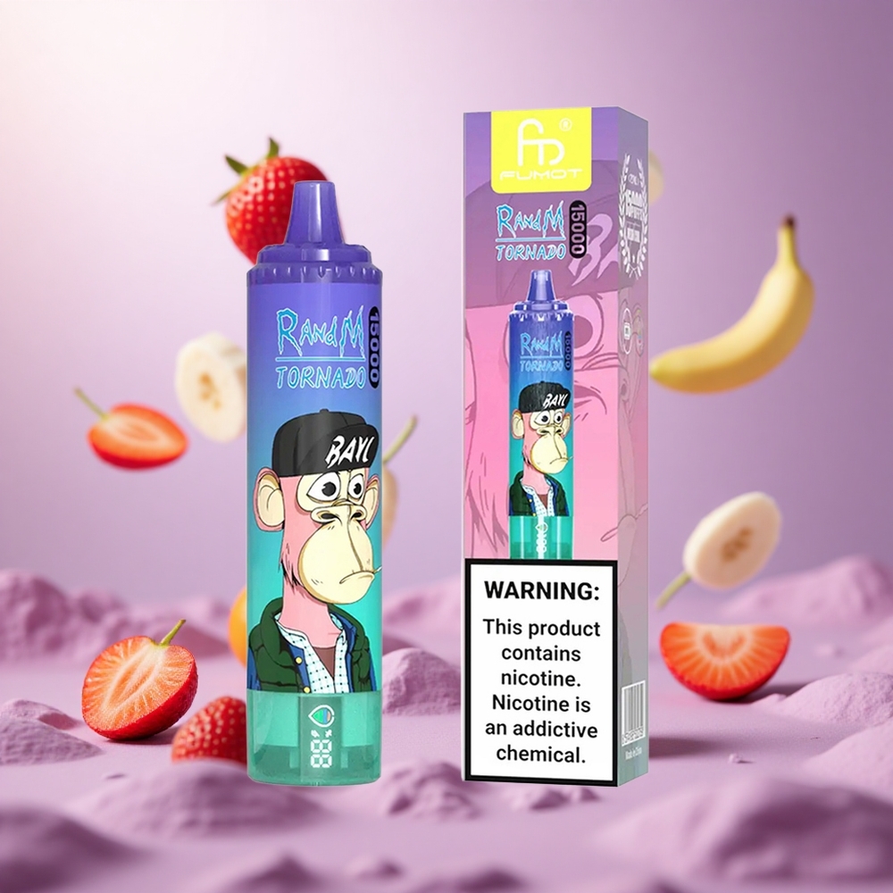 Strawberry Banana RandM Fumot Tornado 15000 Puffs 25ml vape suppliers South Africa