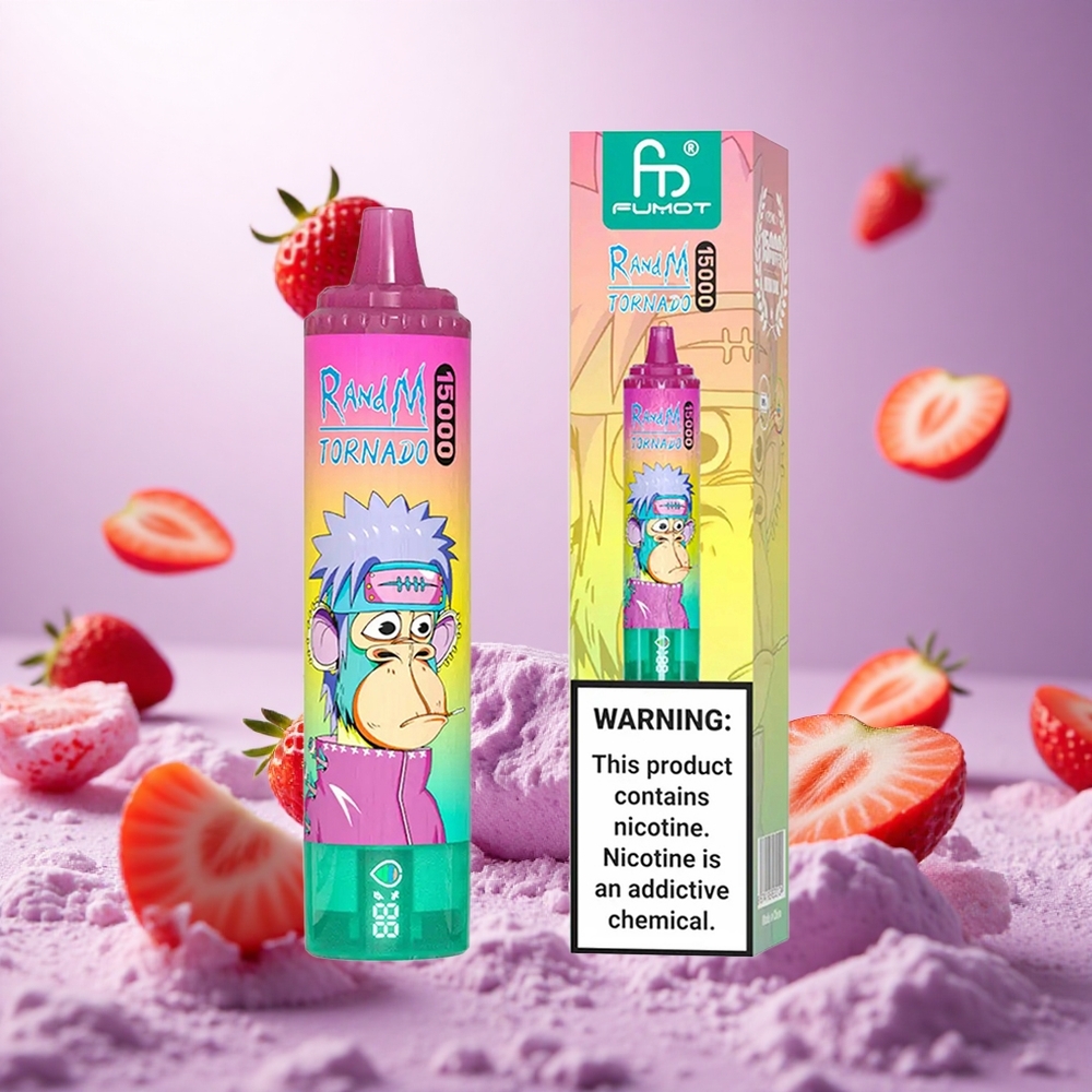 Strawberry Ice RandM Fumot Tornado 15000 Puffs 850mAh Mesh Coil vape suppliers South Africa