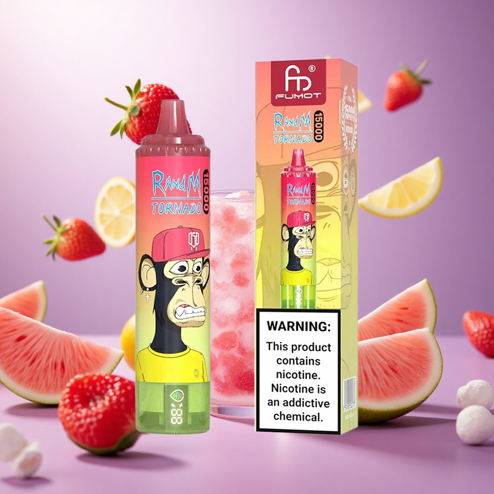 Strawberry Watermelon Lemonade RandM Fumot Tornado 15000 Puffs 25ml Mesh Coil vape suppliers South Africa