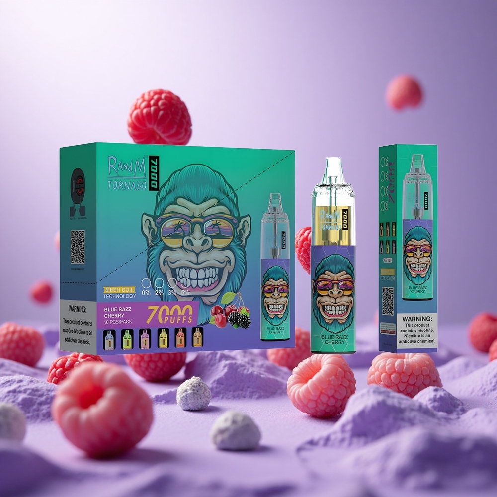 Blue Razz Cherry RandM Fumot Tornado 7000 Puffs 14ML E-liquid vape suppliers South Africa