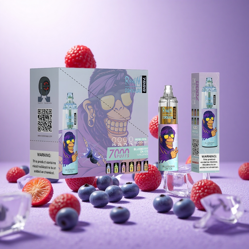 Blueberry On Ice RandM Fumot Tornado 7000 Puffs Mesh Coil vape suppliers South Africa