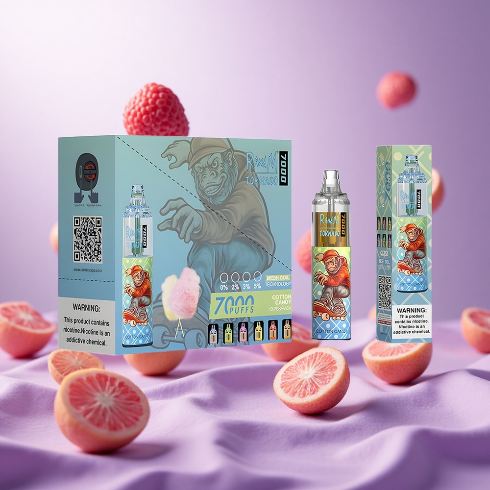 Cotton Candy RandM Fumot Tornado 7000 Puffs 14ML E-liquid Mesh Coil vape suppliers South Africa