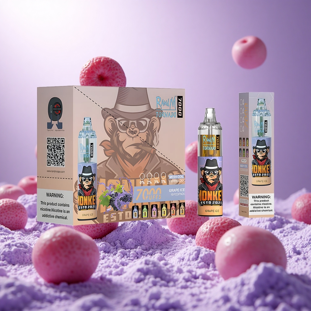 Grape Ice RandM Fumot Tornado 7000 Puffs 14ML E-liquid Mesh Coil vape suppliers South Africa