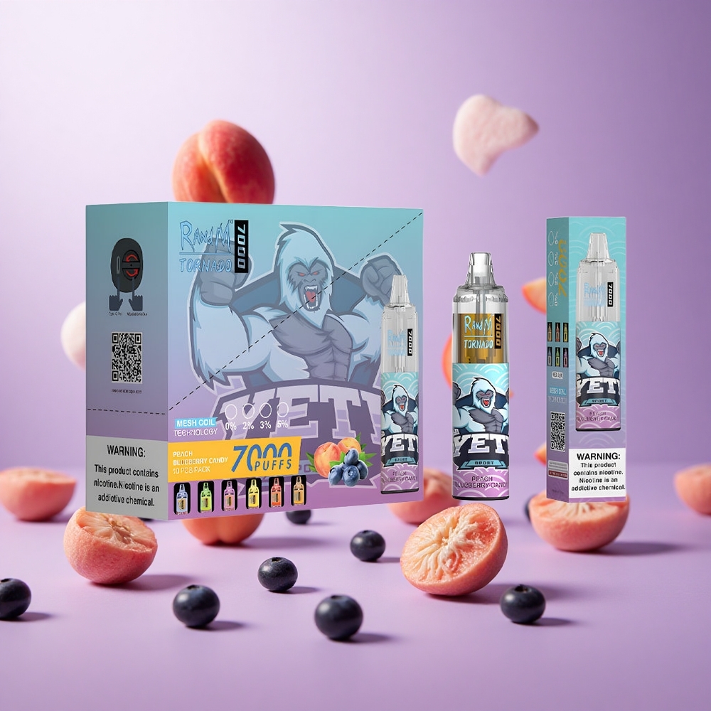 Peach Blueberry Candy RandM Fumot Tornado 7000 Puffs Mesh Coil Vape suppliers South Africa