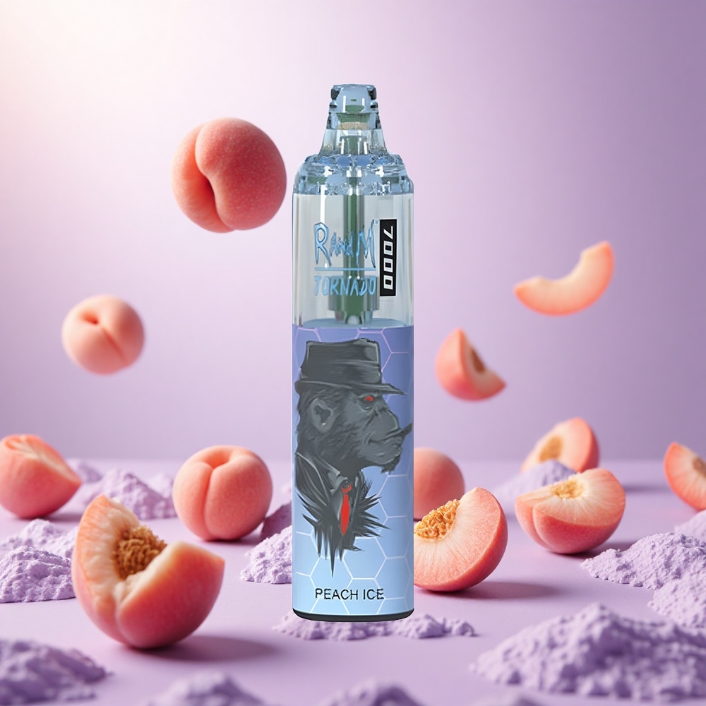 Peach Ice RandM Fumot Tornado 7000 Puffs Mesh Coil vape suppliers South Africa