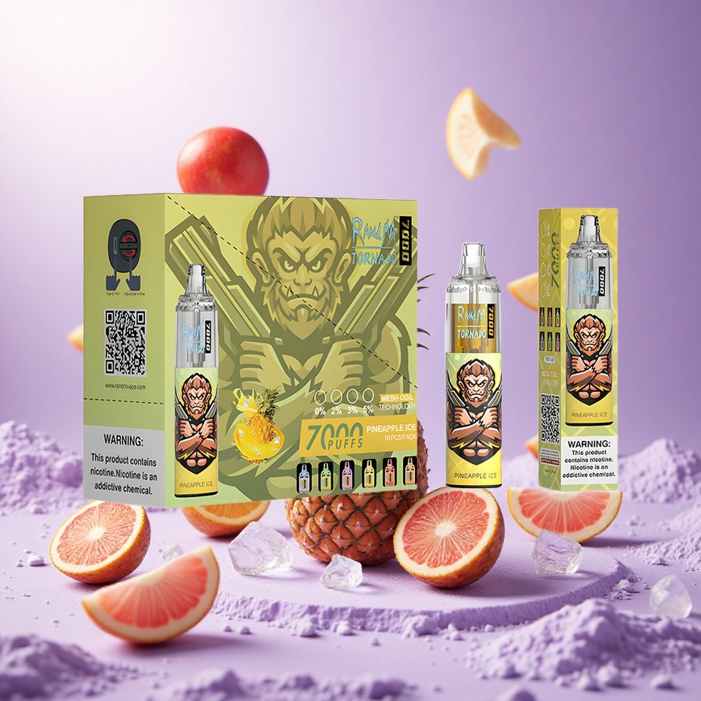 Pineapple Ice RandM Fumot Tornado 7000 Puffs 14ML E-liquid vape suppliers South Africa