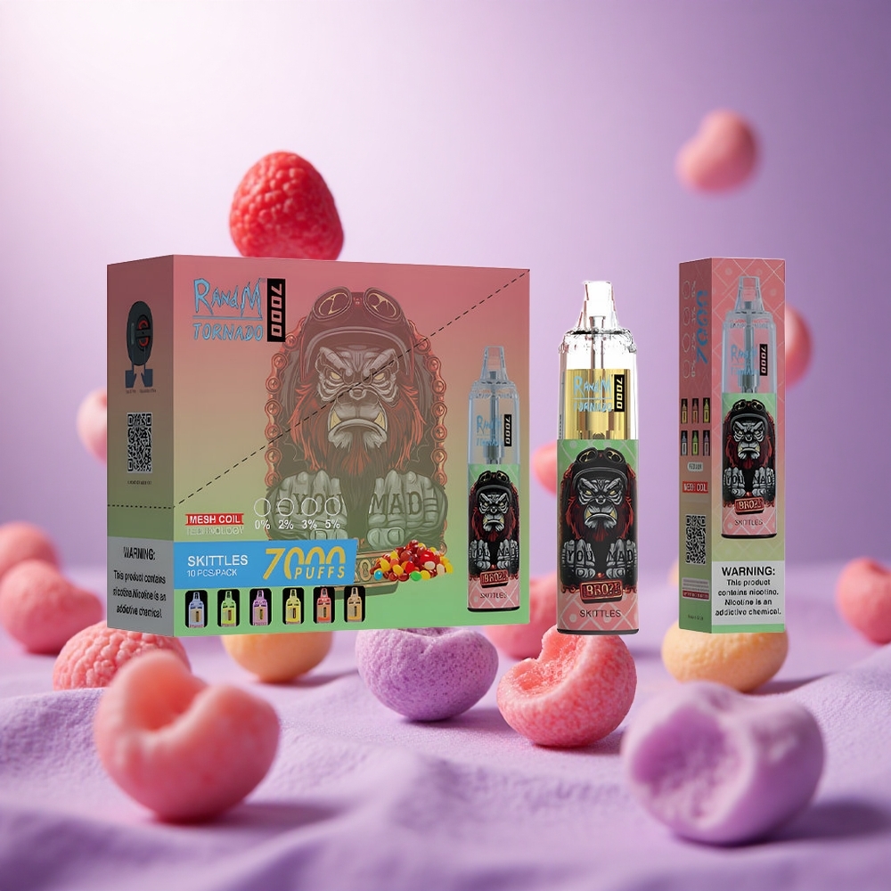 Skittles RandM Fumot Tornado 7000 Puffs 14ML E-liquid RGB Light vape suppliers South Africa