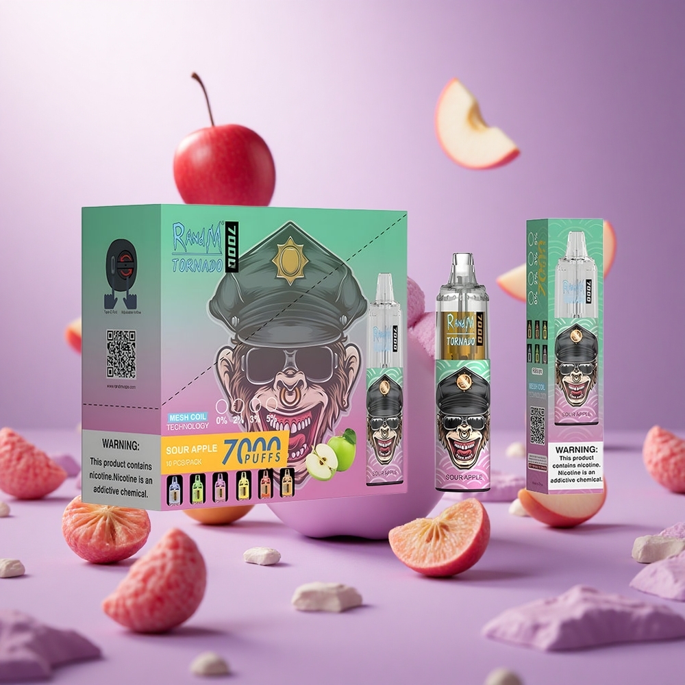 Sour Apple RandM Fumot Tornado 7000 Puffs 14 ML E-liquid vape suppliers South Africa