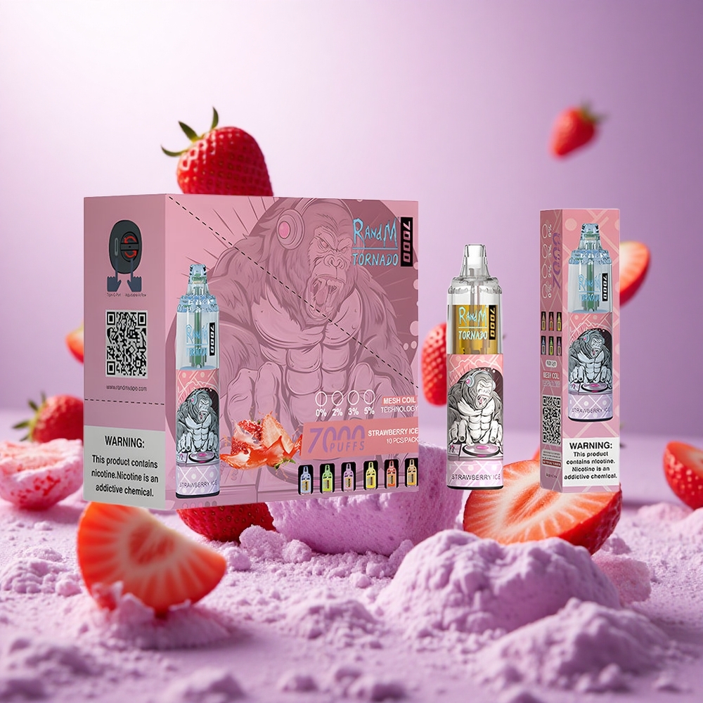 Strawberry Ice RandM Fumot Tornado 7000 Puffs Mesh Coil vape suppliers South Africa