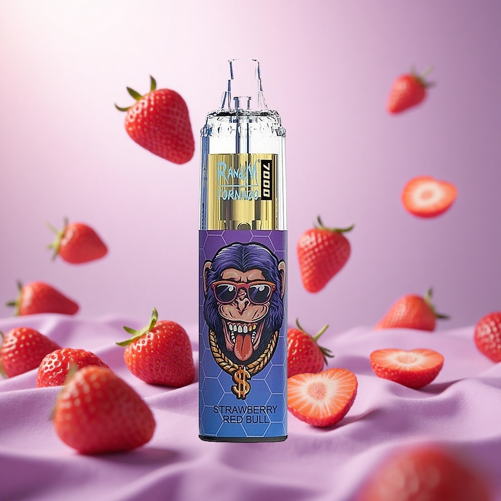 Strawberry Red Bull RandM Fumot Tornado 7000 Puffs Disposable Vape Mesh Coil RGB Light vape suppliers South Africa