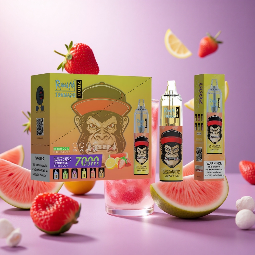 Strawberry Watermelon Lemonade RandM Fumot Tornado 7000 Puffs Mesh Coil vape suppliers South Africa