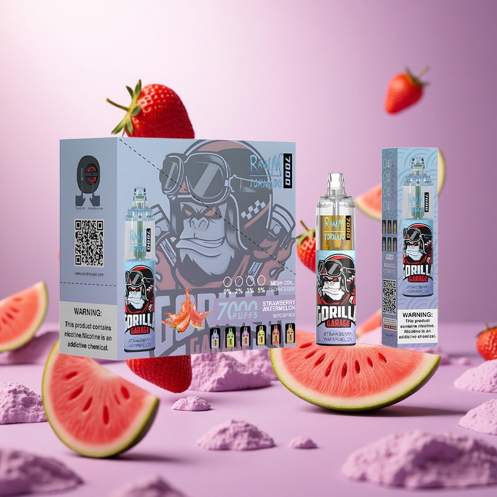 Strawberry Watermelon RandM Fumot Tornado 7000 Puffs Air-Adjustable vape suppliers South Africa
