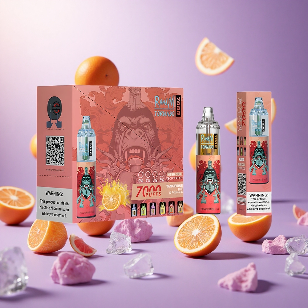 Tangerine Ice RandM Fumot Tornado 7000 Puffs Mesh Coil vape suppliers South Africa
