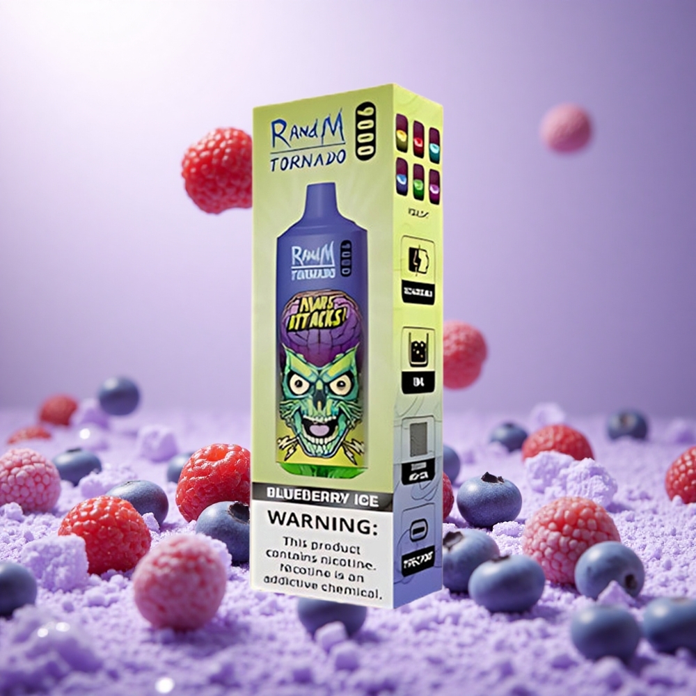 Blueberry Ice RandM Fumot Tornado 9000 Puffs 18mL Mesh Coil vape suppliers South Africa