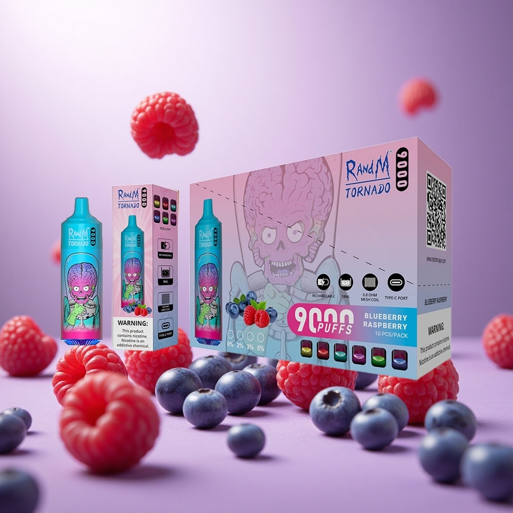Blueberry Raspberry RandM Fumot Tornado 9000 Puffs 18mL Mesh Coil vape suppliers South Africa