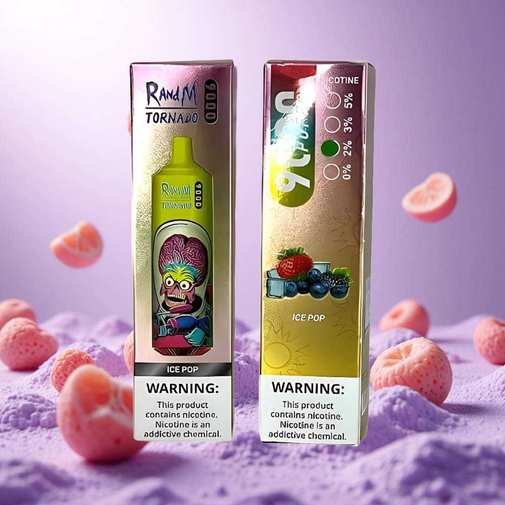Ice Pop RandM Fumot Tornado 9000 Puffs 18 mL Mesh Coil vape suppliers South Africa