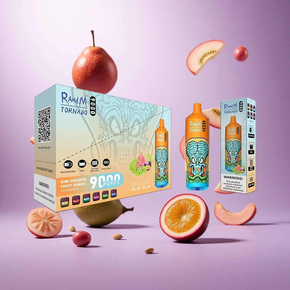 Kiwi Passion Fruit Guava RandM Fumot Tornado 9000 Puffs 18mL Mesh Coil vape suppliers South Africa