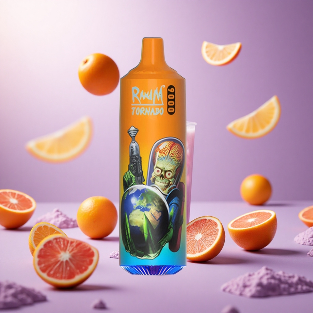 Orange Soda RandM Fumot Tornado 9000 Puffs with 18mL E-liquid and Mesh Coil vape suppliers South Africa