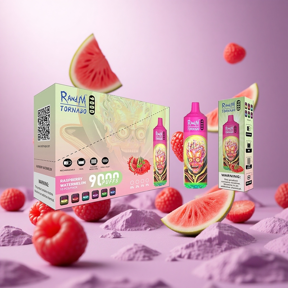 Raspberry Watermelon RandM Fumot Tornado 9000 Puffs 18mL Mesh Coil vape suppliers South Africa
