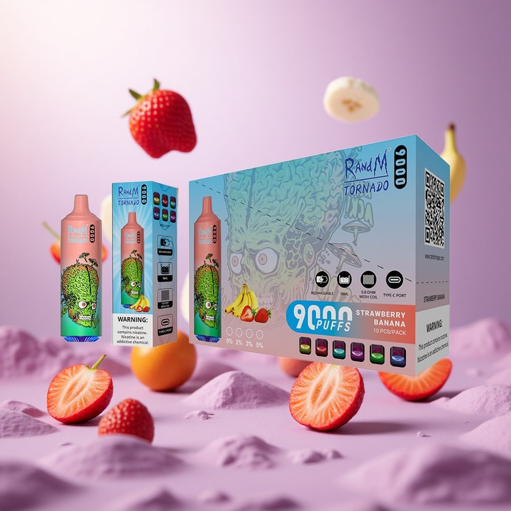 Strawberry Banana RandM Fumot Tornado 9000 Puffs Mesh Coil vape suppliers South Africa