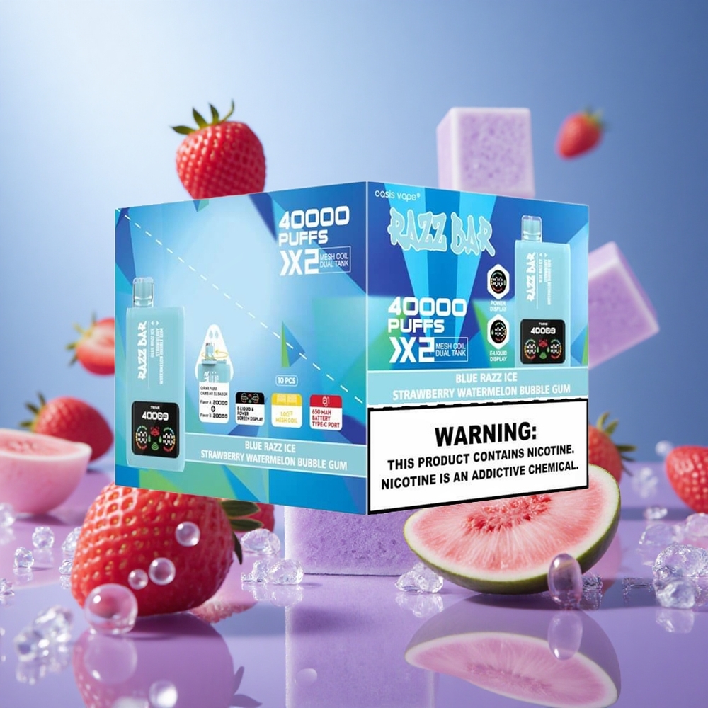 Blue Razz Ice-Strawberry Watermelon Razz Bar 40000 Puffs Disposable Vape with Power Screen Display vape suppliers South Africa