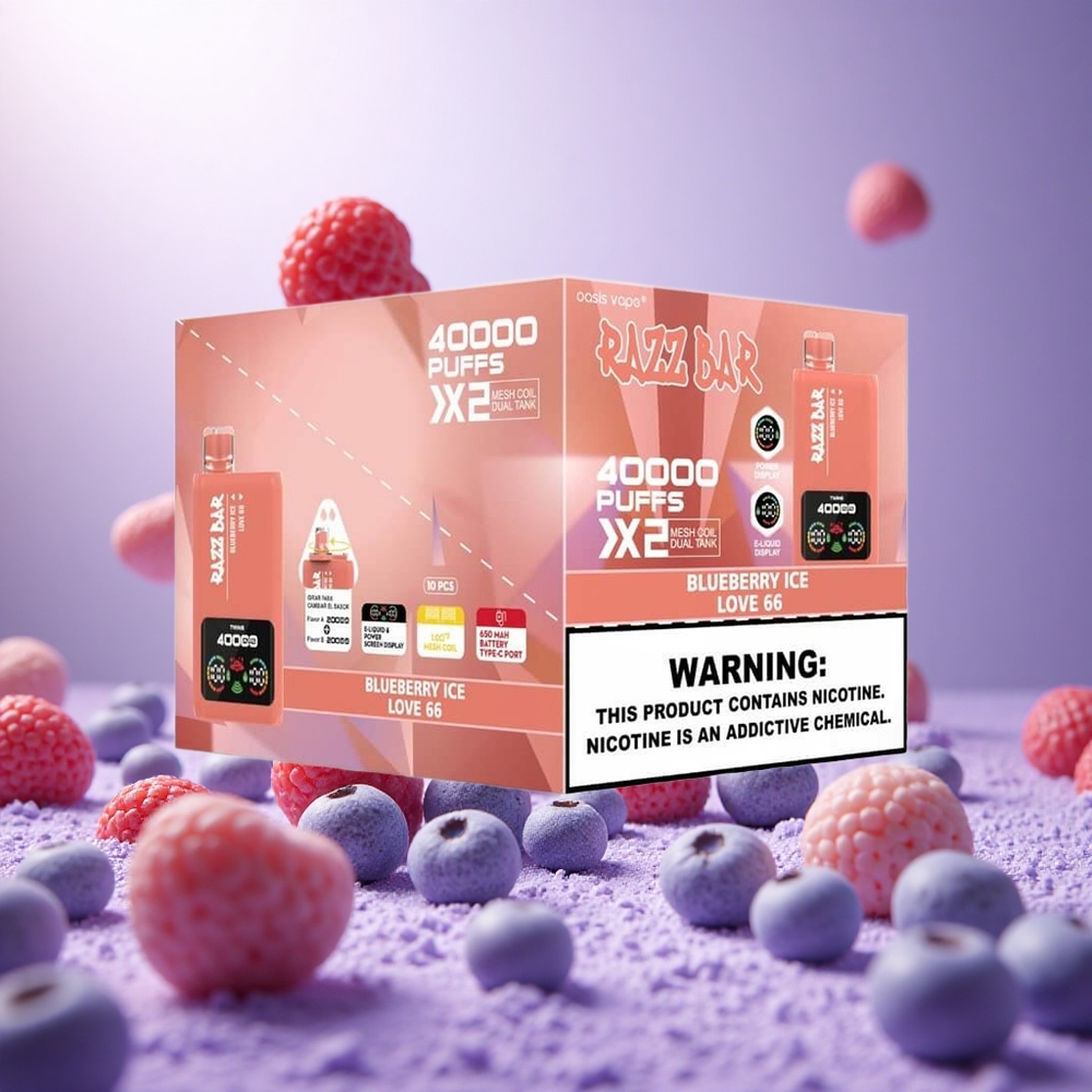 Blueberry Ice Razz Bar 40000 Puffs Power Screen Display vape suppliers South Africa