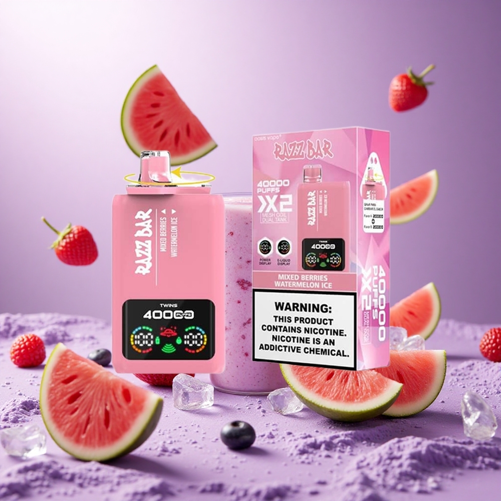 Mixed Berries Watermelon Ice Razz Bar 40000 Puffs Disposable Vape with Power Screen Display vape suppliers South Africa