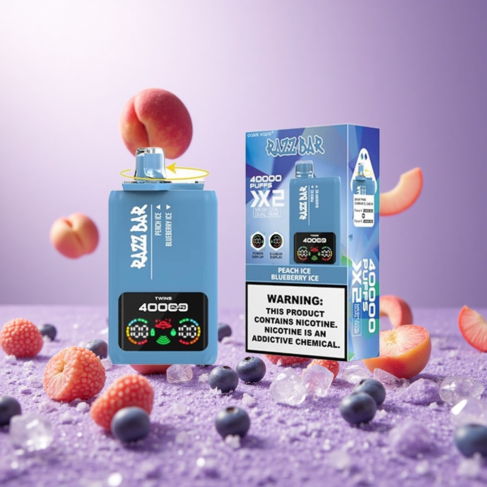 Peach Ice Blueberry Ice Razz Bar 40000 Puffs Power Screen Display Type-C Port vape suppliers South Africa
