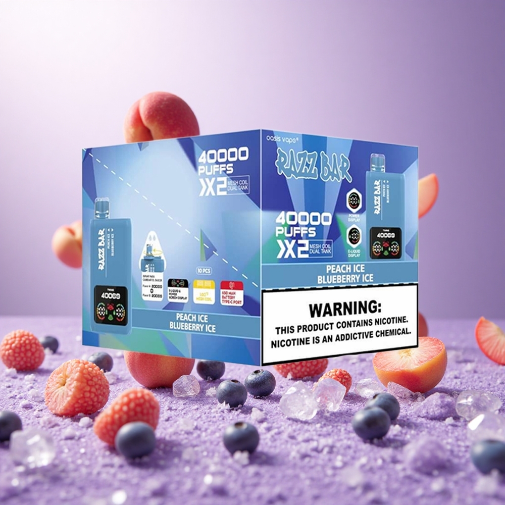 Peach Ice Blueberry Ice Razz Bar 40000 Puffs Power Screen Display Type-C Port vape suppliers South Africa