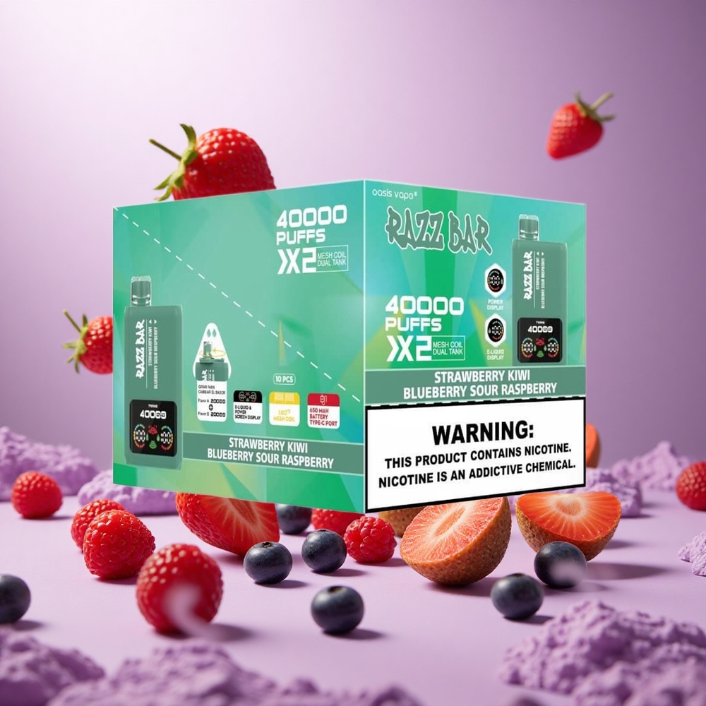 Strawberry Kiwi Blueberry Sour Raspberry Razz Bar 40000 Puffs Power Screen Display Type-C Port vape suppliers South Africa