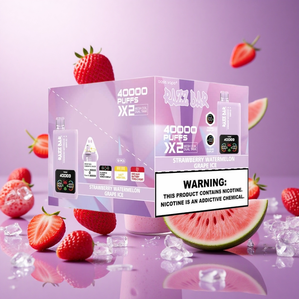 Strawberry Watermelon Grape Ice Razz Bar 40000 Puffs Disposable Vape 1.0 Ohm Mesh Coil vape suppliers South Africa
