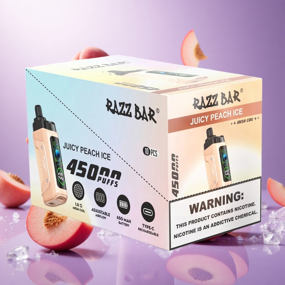 Juicy Peach Ice Razz Bar 45000 Puffs Adjustable Airflow vape suppliers South Africa
