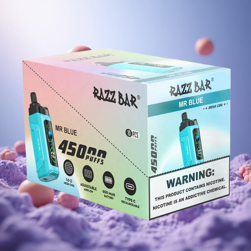 Mr Blue Razz Bar 45000 Puffs Adjustable Airflow vape suppliers South Africa
