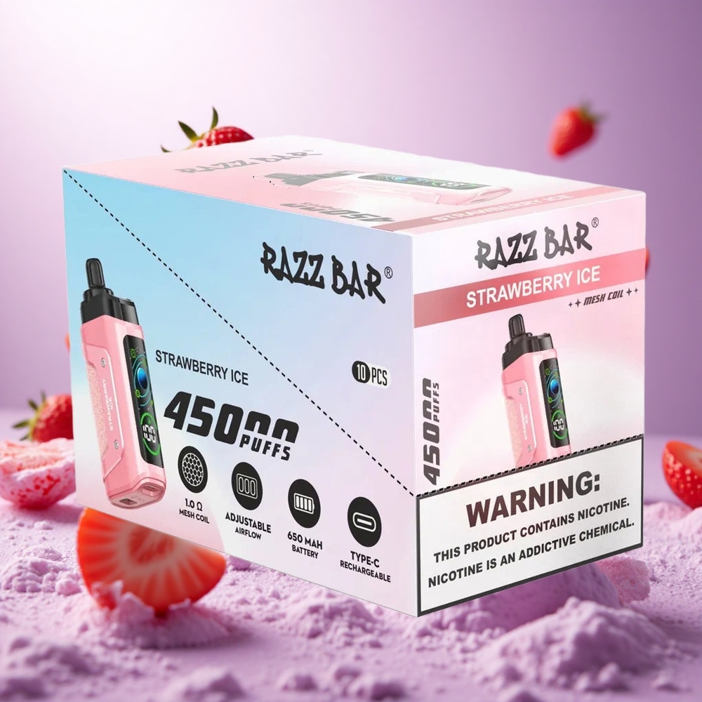 Strawberry Ice Razz Bar 45000 Puffs Adjustable Airflow vape suppliers South Africa